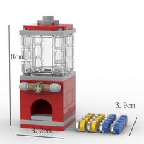 Creative Retro Game Brick Scenes Street Vending machine View machine Decoration DIY Building Blocks Education Kids Toys gray