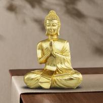 Buddha Statue Religious Sculpture Collectible Versatile Figurine Tabletop Ornament for Office beige