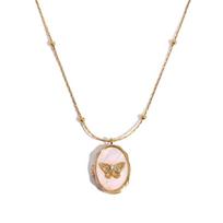 Elegant Butterfly Photo Locket Necklace Picture Frame Pendant Neckchain for Birthdays, Anniversaries & Special Occasions 1 beige