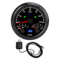 85mm 3 3/8 colio 3 viename GPS spidometras, odometras su voltmetru, degalų lygio matuokliu, posūkių rodikliu 120MPH kemperiui, jachtai, sunkvežimiui 7 Black Dial Black Bezel CX8307B black