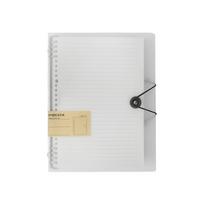 Inner Cover A5/B5/A4 Binder Cover Notebook Binder 8 Hole Loose Leaf Notebook Shell Do-It-Yourself Binder Transparent A4 File Folder Cover (as the picture-71263-)- white