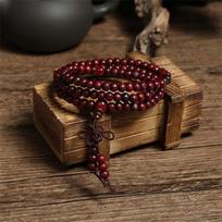 Natural Sandalwood Bracelet Buddhist Buddha Meditation Wood Beaded Bracelet Men Women Prayer 108 Beads Rosary Hanging Decoration brown