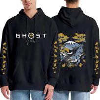 Ghost of Yotei Hoodie Men Women Oversized Y2k Pullover Fleece Warm Long Sleeve Harajuku Game Merch Tops Sweatshirt Gift for Fans M black