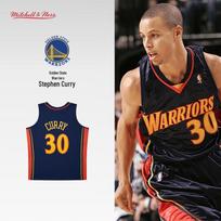 NBA Official Mitchell & Ness Warriors Stephen Curry 2009-10 Season Basketball Jersey M brown