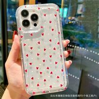 Simple heart TPU anti-drop protective case iPhone11/12/13/14/15/16Pro iPhone case 78p iPhone 16 Pro Max gray