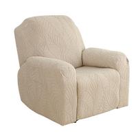 Leaf Jacquard Recliner Sofa Cover 2-Seater gray