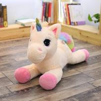 Miela vaivorykštinė gulinti vienaragio lėlė pliušinis žaislas mažas pegaso lėlė vaikų raminanti pagalvėlė lėlė 40cm（0.18kg） rožinė