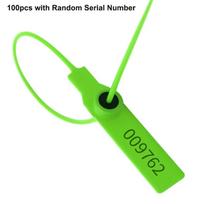 100Pcs Anti-Theft Wire Seals 28Cm Label Anti-Counterfeiting Tag With Number Disposable Plastic Seals Self-Locking žalia