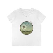 Some See Weeds... I See Wishes Dandelion Graphic T-Shirt | V-Neck Ladies Tee 140 white