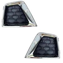 For 2019-2022 Jeep Renegade Left & Right Fog Light Cover Black with Chrome Trim gray