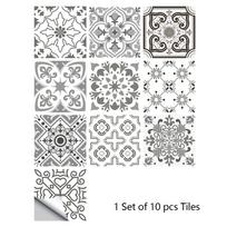 40 Retro Stiliaus Pilkos Spalvos Plytelių Rašto Matinis Grindų Lipdukas Virtuvės Plytelė Stalviršio Renovacija Vandeniui Atsparus Sienų Lipdukas Mz-6 10*10*10pcs blue