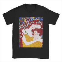 Klimt Three Ages of Woman Mother and Child T Shirt Summer  100% Cotton T Shirts Short Sleeve Street Style Tops S white