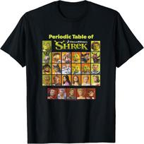 Shrek Periodic Table Of Shrek Characters T-Shirt S juoda