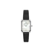 Emporio Armani Quartz Watch Leather Strap 24mm Mother Of Pearl Dial Fashion Simple Small Square Dial With Diamonds Women watches AR11148-CLG Regular Watch Box white