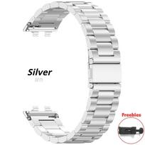 Metal Strap For Huawei Band 11/11Pro Luxury Stainless Steel Replaceable Bracelet Wristband For Huawei Band 8/9/10 Accessories Belt Huawei Band 11/11Pro sidabras