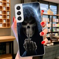 Grim Reaper Skull Skeleton Cover Phone Case For Samsung Galaxy S26 S25 Edge S24 Ultra S23 S22 Plus S21 S20 FE Soft Fundas Shell Samsung S23 Plus black