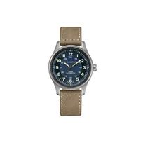 Hamilton Khaki Field Series Automatic Mechanical Movement 100 Meters Water Resistant Watch 42 Mm Blue Dial Titanium Case Leather Strap H70545540 Regular Watch Box,Blue Dial gray