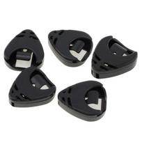5Pcs Heart-Shaped Guitar Pick Holder Acoustic Bass Case for Electric Plastic Picks Ukulele Self Adhesive black