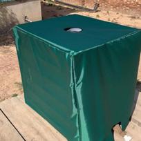 1000L Water Tank Cover Outdoor 210D Oxford Waterproof Dustproof Insulated IBC Tote Protector 120x60x100cm žalia