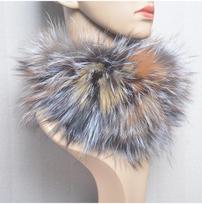 Real Fox Fur Scarf Fur Headband Women Winter Ring Fox Fur Scarves Luxury Neck Warmer Good Elastic 100% Natural Fur Mufflers Good elastic gray