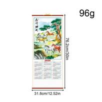 Wall Calendar Hangable Monthly Planner Paper Year of the Horse Traditional Chinese Tear off Wall Calendar Planning for Office white