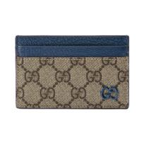 Gucci monogramos kortelių dėklas Smėlio/Juodmedžio/Mėlynos spalvos Vyriškos piniginės Rudo atspalvio 768248-FACQC-9751 Box(Basic Set+Box)