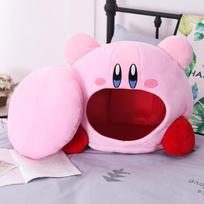 Hot Anime Games Kirby Peripheral Plush Doll Funny Nap Pillow Soft Pet Cat Nest Kawaii Stuffed Toy Pet Bed DecoraGift For Kids pink