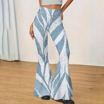 Women's High Waist Flare Yoga Pants - Slim Fit Casual Long Trousers for Daily Wear XXL mėlyna