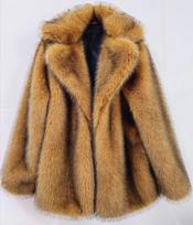 2025 Luxurious Faux Fur Mid-Length Coat with Plush Suit Collar 3XL kupranugaris