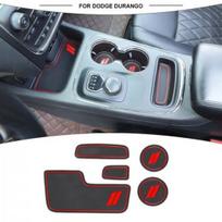 Raudonas neslystantis durelių angos kilimėlis, puodelių laikiklių dangteliai, priedai Dodge Durango 2014-20 gray