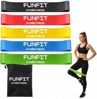 Treniruočių gumų rinkinys FUNFIT, 5 vnt., 60 cm, įvairių spalvų