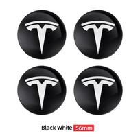 Automobilio lipdukas Tesla 4 vnt. 56 mm ratlankio centrinė dalis Logotipas Aukštos kokybės lipdukas Tesla Model 3 Y S X Asmeninis emblemos lipdukas Automobilis juoda balta spalva