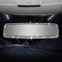 Bling Rhinestone Crystal Car Interior Rearview Mirror Cover Decorative Ornament Stylish Diamond Accessories For Women Vehicle Decoration balta