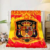 Spain Football Crest Blanket Flannel Blanket for bed, sofa, Camping, Hiking, Picnic Essentials, gift for family Fan gifts 75x90cm
