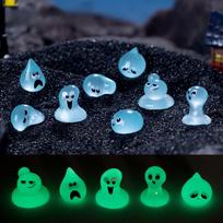 Luminous 30/50Pc Mini Resin Ghost Figurines Water Spirit Collectible Bonsai Statues For Room Diy Crafts Miniature Garden Decor 30pc