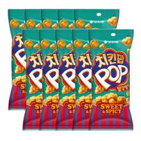 Orion Chicken Pop Sweet & Spicy Crispy Chicken Flavor Corn Snack 65g (Pack of 10) white