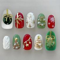 Pieces Christmas Stars Snowflakes Rhinestone Press On Nails 1pc gray