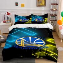 Golden State Warriors Logo Bedding Duvet Cover Set Duvet Cover Pillowcases  (1*Duvet Cover 2*Pillowcases, without duvet insert) 135x200cm black
