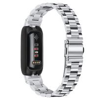 Suderinama su Fitbit Inspire 3 Nerūdijančio plieno dirželis Vyrams Moterims Reguliuojamas Pakeičiama Metalinė Riešo Juosta Inspire 3 Dirželiui inspire 3 beige