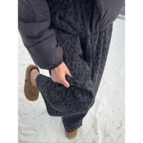 Women Fleece Lined Leopard Wide Leg Pants Lazy Style Draped Soft Towel Trousers Plus Size Loose Casual Winter Sweatpants S leopardo rašto spalva
