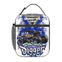 Klasikinis Monster Jam Sunkvežimio Raštas Izoliuotas Pietų Krepšys Moterims Biuro Šaldytuvas Šiluminė Maisto Dėžutė Maišelis Pietų Dėžutės Konteineris One Size blue