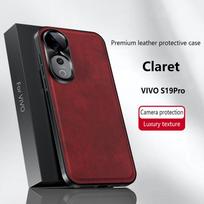 Luxury PU Leather Phone Case For Vivo V40 V30 V29 Pro Magsafe Magnetic Lens Protection Shockproof Cover For Vivo S19 S18 S17 Pro PU Leather&vivo V40 raudona