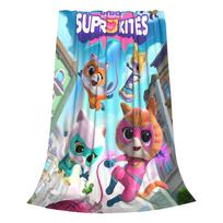 Super Kitties Cats Charged Ginger Wool Blanket Battle Adventures Vintage Throw Blankets for Home 150*125cm Rug Piece Lightweight 30x40in blue