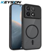 KEYSION Magnetic Phone Case for Xiaomi POCO F8 Pro Silicone+PC Matte Translucent Clear Shockproof Back Cover for POCO F8 Ultra for POCO F8 Pro juoda