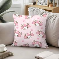 Cute M-my M-melodyS Kawaii Pillow Case Cushion Cover Soft Cute Throw Pillow Case For Car Sofa Pillowcase Polyester With Zipper 40cmx40cm white