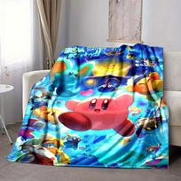1 vnt. Kirby personažų flanelinis pledas, minkštas, draugiškas odai, su skaitmenine spauda, įvairių dydžių 80x120cm blue
