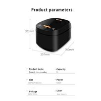 5L Large Capacity Smart Rice Cooker Household One-button Automatic Cooking Machine Electric Non-stick Cooker black