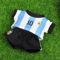 2Pcs For 17cm v1v2 Labubu Clothes Labubu Sitting Party Football Team Uniform Hoodie T-Shirt Shorts Dolls Accessories Game Toys