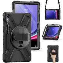 For Samsung Galaxy Tab S10 S9 FE Plus Shockproof Kids Stand Tablet Cover Shoulder Strap Funda for Galaxy Tab S7 Plus FE S8 Plus S7 Plus 12.4 inch juoda