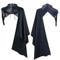 Men's Black Grim Reaper Cloak - Halloween Demon/Vampire Costume Cape & Medieval Shawl for Cool Stage Performance Small black